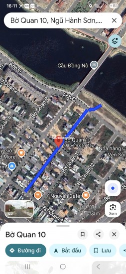 BÁN ĐẤT ĐƯỜNG BỜ QUAN 10, SÁT NGUYỄN PHƯỚC LAN